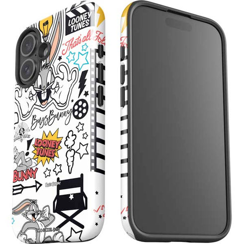 Looney Tunes Bugs Bunny Patches iPhone 16 Plus Impact Case