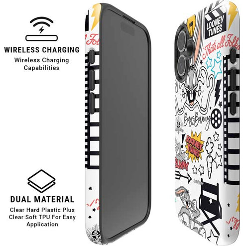 Looney Tunes Bugs Bunny Patches iPhone 16 Plus Magsafe Impact Case
