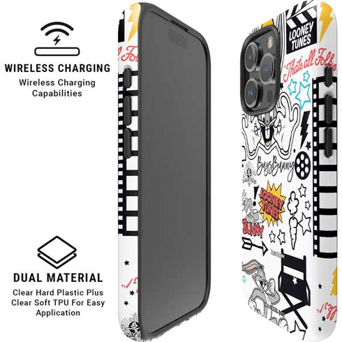 Looney Tunes Bugs Bunny Patches iPhone 16 Pro Magsafe Impact Case