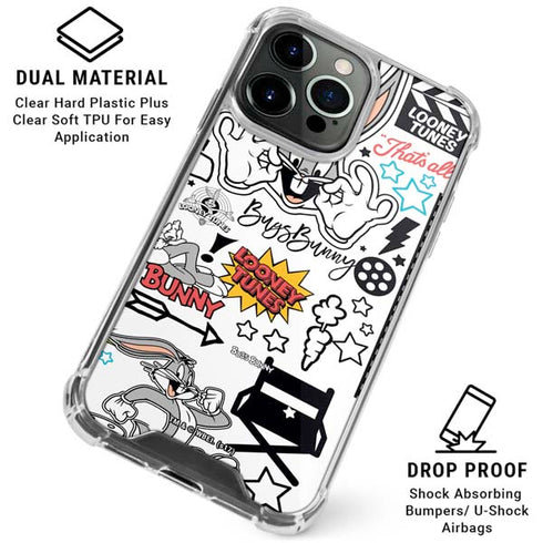 Looney Tunes Bugs Bunny Patches iPhone 16 Pro Max Clear Case