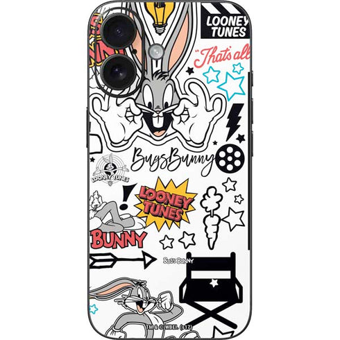 Looney Tunes Bugs Bunny Patches iPhone 16 Skin