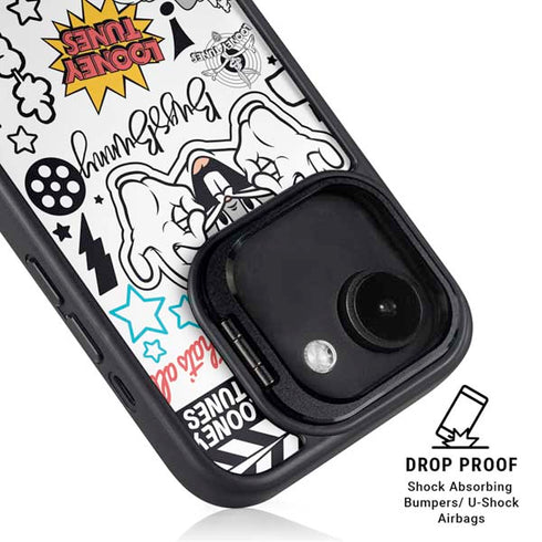 Looney Tunes Bugs Bunny Patches iPhone 16e Kickstand Case