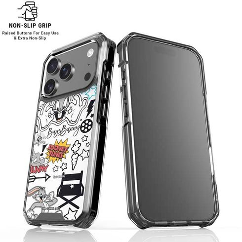 Looney Tunes Bugs Bunny Patches iPhone 17 Pro Clear Case