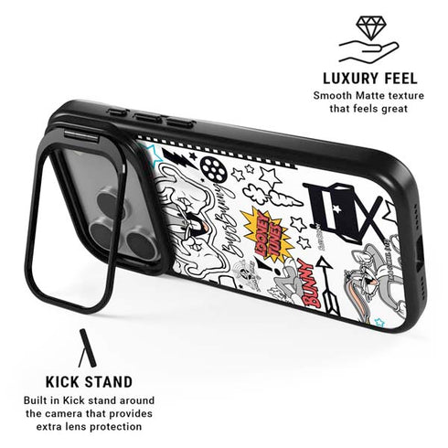 Looney Tunes Bugs Bunny Patches iPhone 17 Pro Kickstand Case