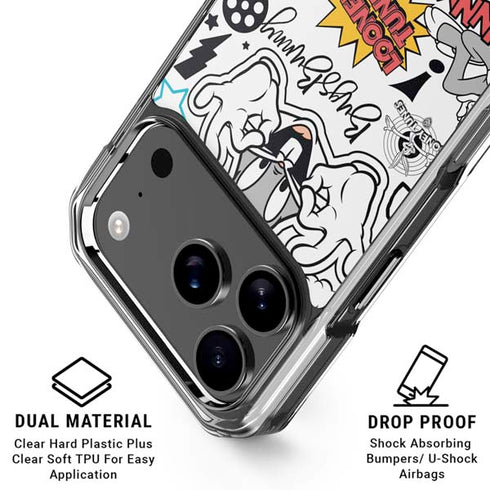 Looney Tunes Bugs Bunny Patches iPhone 18 Pro Clear Case