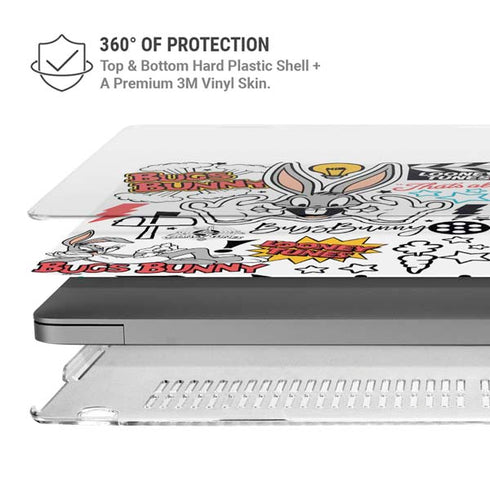 Looney Tunes Bugs Bunny Patches MacBook Pro 14in (2021-24) Case plus Skin