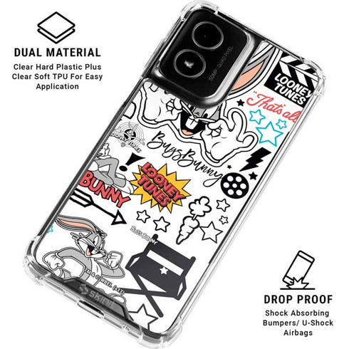 Looney Tunes Bugs Bunny Patches Moto G Power 5G (2024) Clear Case