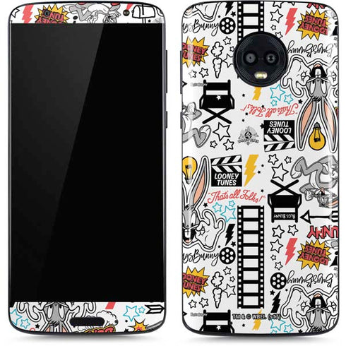 Looney Tunes Bugs Bunny Patches Moto G6 Skin