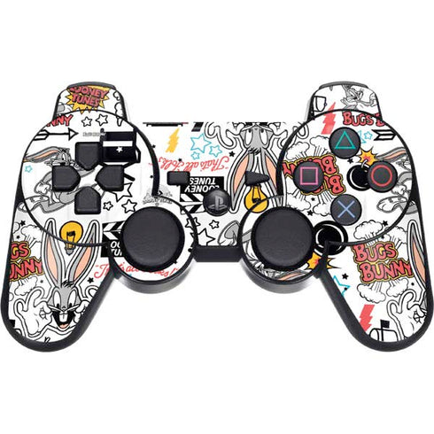 Looney Tunes Bugs Bunny Patches PS3 Dual Shock wireless controller Skin