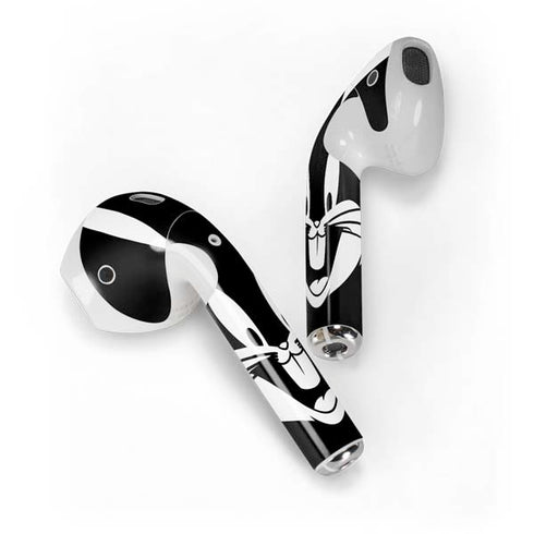 Looney Tunes Bugs Bunny Plain Black and White Apple AirPods Skin