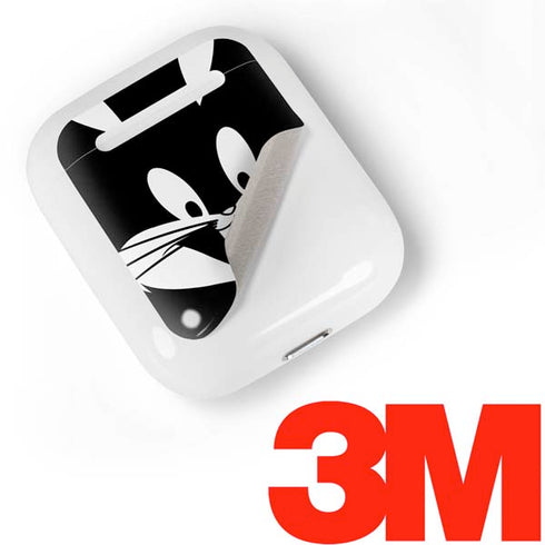 Looney Tunes Bugs Bunny Plain Black and White Apple AirPods Skin