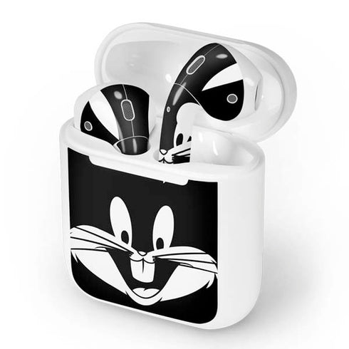 Looney Tunes Bugs Bunny Plain Black and White Apple AirPods Skin