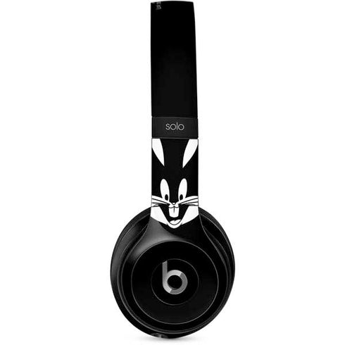 Looney Tunes Bugs Bunny Plain Black and White Beats Solo 2 Wired Skin