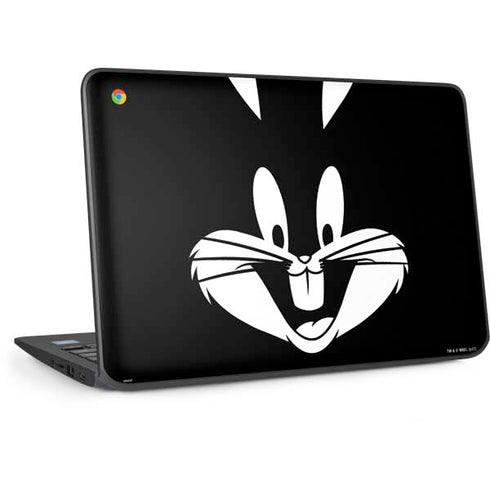 Looney Tunes Bugs Bunny Plain Black and White HP Chromebook Skin