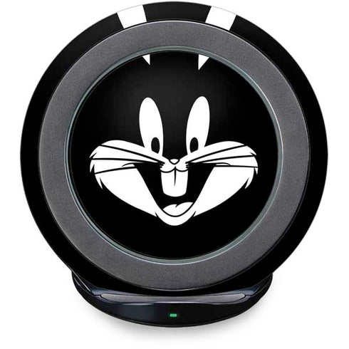 Looney Tunes Bugs Bunny Plain Black and White Fast Charge Wireless Charging Stand Skin