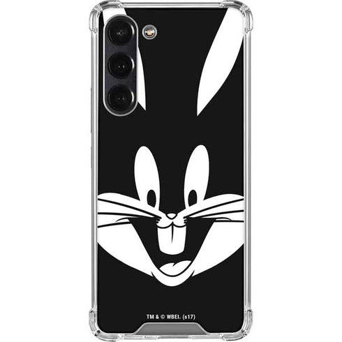 Looney Tunes Bugs Bunny Plain Black and White Galaxy S24 FE Clear Case