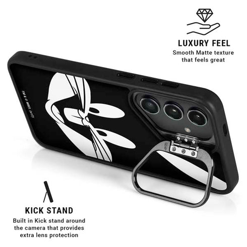 Looney Tunes Bugs Bunny Plain Black and White Galaxy S25 Ultra Kickstand Case