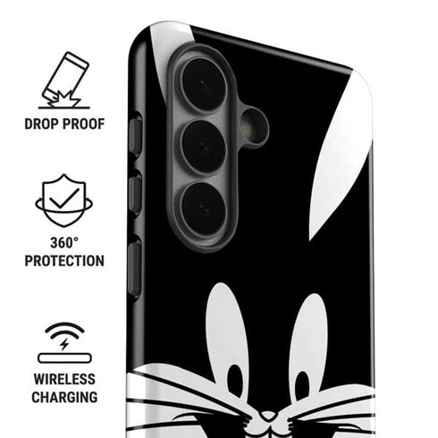 Looney Tunes Bugs Bunny Plain Black and White Galaxy S26 Plus Impact Case
