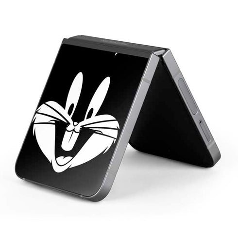 Looney Tunes Bugs Bunny Plain Black and White Galaxy Z Flip6 Skin