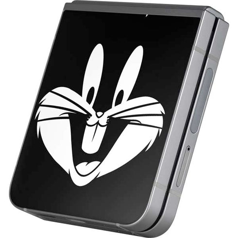 Looney Tunes Bugs Bunny Plain Black and White Galaxy Z Flip6 Skin