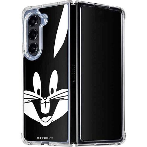 Looney Tunes Bugs Bunny Plain Black and White Galaxy Z Fold5 5G Clear Case