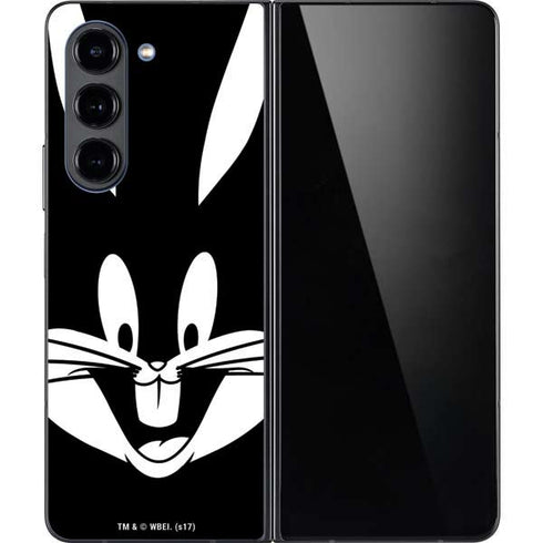 Looney Tunes Bugs Bunny Plain Black and White Galaxy Z Fold5 5G Skin