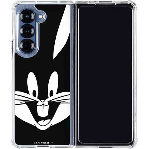 Looney Tunes Bugs Bunny Plain Black and White Galaxy Z Fold6 Clear Case