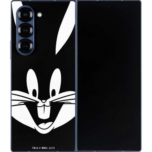 Looney Tunes Bugs Bunny Plain Black and White Galaxy Z Fold6 Skin