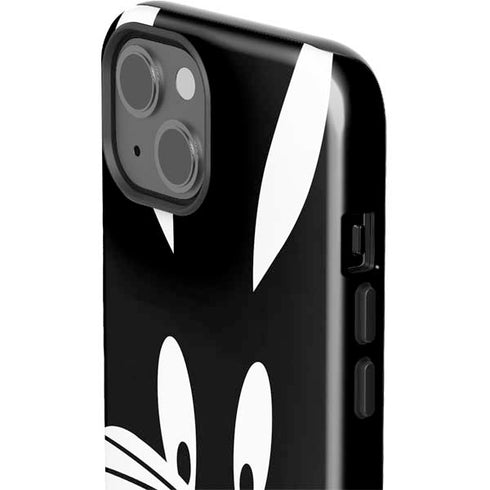 Looney Tunes Bugs Bunny Plain Black and White iPhone 15 Impact Case