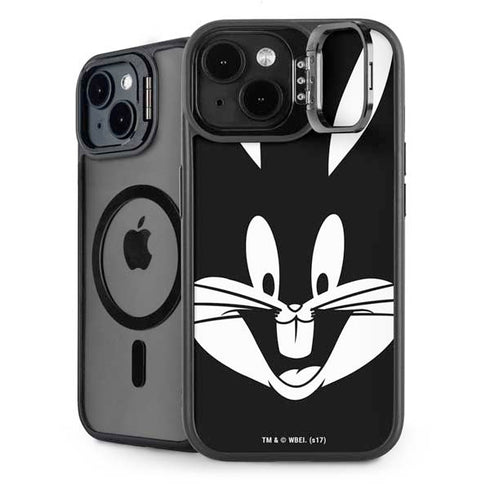 Looney Tunes Bugs Bunny Plain Black and White iPhone 15 Kickstand Case