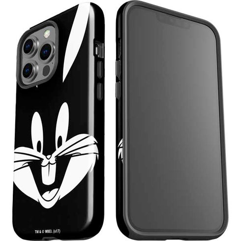 Looney Tunes Bugs Bunny Plain Black and White iPhone 15 Pro Impact Case