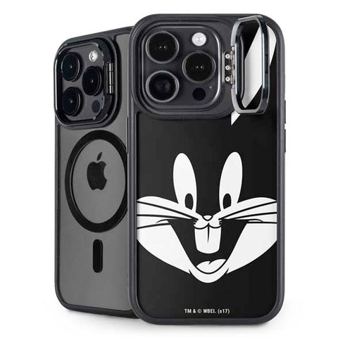 Looney Tunes Bugs Bunny Plain Black and White iPhone 15 Pro Kickstand Case