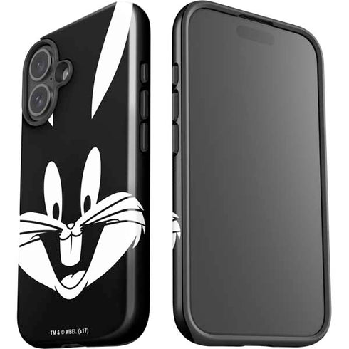 Looney Tunes Bugs Bunny Plain Black and White iPhone 16 Plus Impact Case