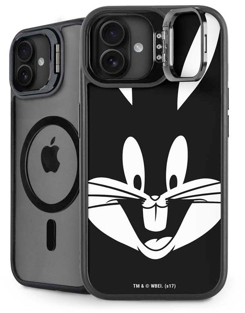 Looney Tunes Bugs Bunny Plain Black and White iPhone 16 Plus Kickstand Case