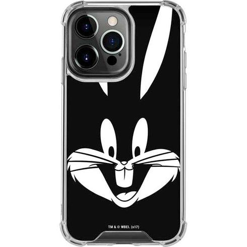 Looney Tunes Bugs Bunny Plain Black and White iPhone 16 Pro Clear Case