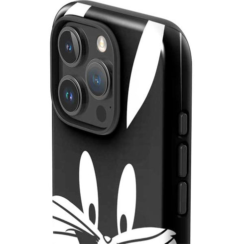 Looney Tunes Bugs Bunny Plain Black and White iPhone 16 Pro Max Impact Case