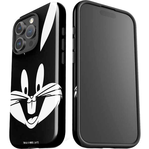 Looney Tunes Bugs Bunny Plain Black and White iPhone 16 Pro Max Impact Case