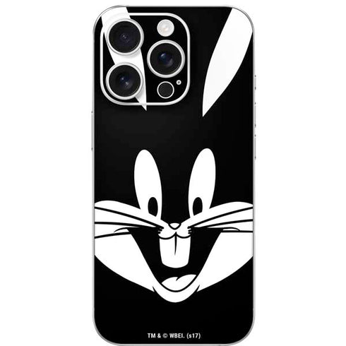 Looney Tunes Bugs Bunny Plain Black and White iPhone 16 Pro Skin