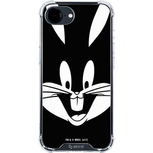 Looney Tunes Bugs Bunny Plain Black and White iPhone 16e Clear Case