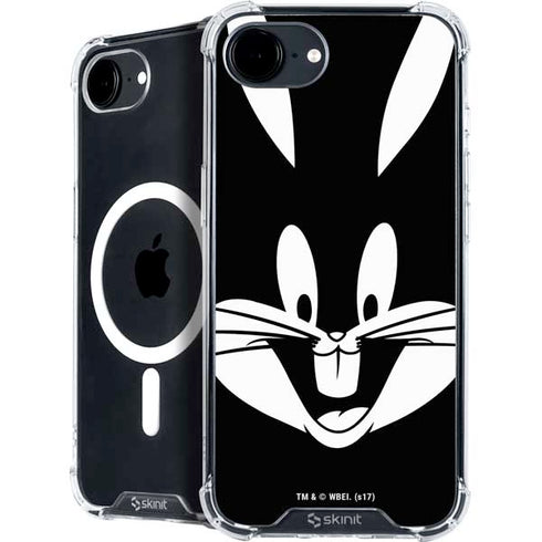 Looney Tunes Bugs Bunny Plain Black and White iPhone 16e MagSafe Case