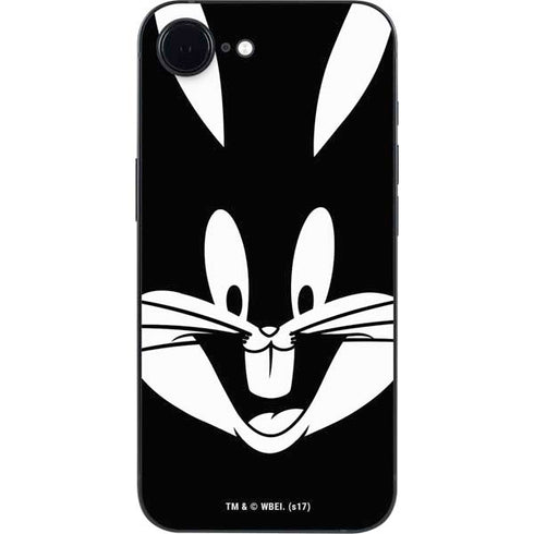 Looney Tunes Bugs Bunny Plain Black and White iPhone 16e Skin