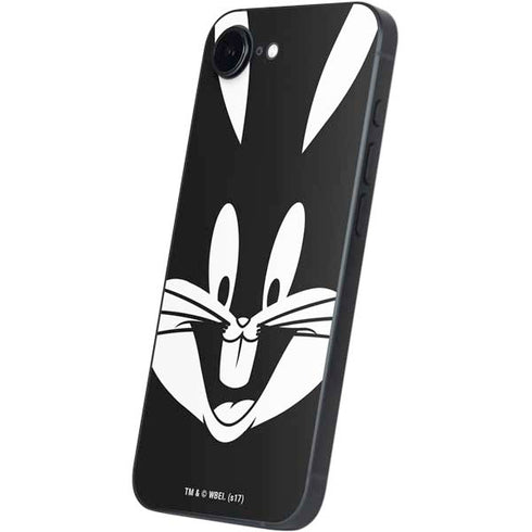 Looney Tunes Bugs Bunny Plain Black and White iPhone 16e Skin