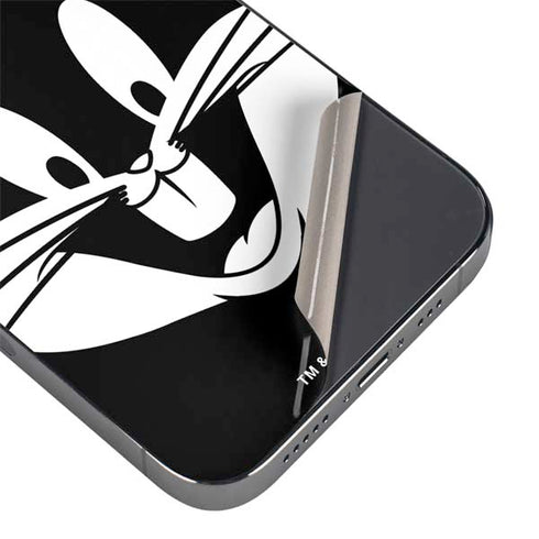 Looney Tunes Bugs Bunny Plain Black and White iPhone 16e Skin