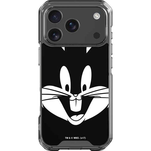 Looney Tunes Bugs Bunny Plain Black and White iPhone 18 Pro Clear Case