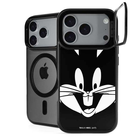 Looney Tunes Bugs Bunny Plain Black and White iPhone 18 Pro Kickstand Case