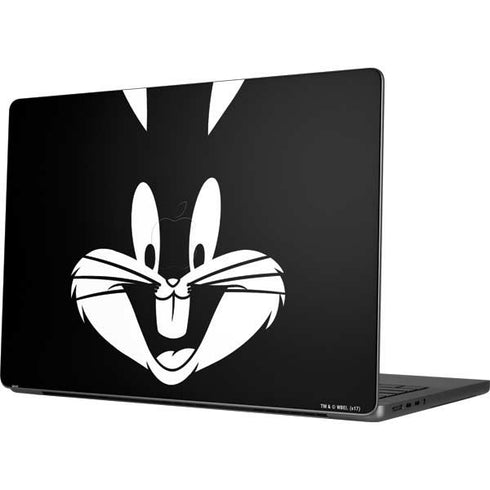 Looney Tunes Bugs Bunny Plain Black and White Apple MacBook Pro 14-inch Skin