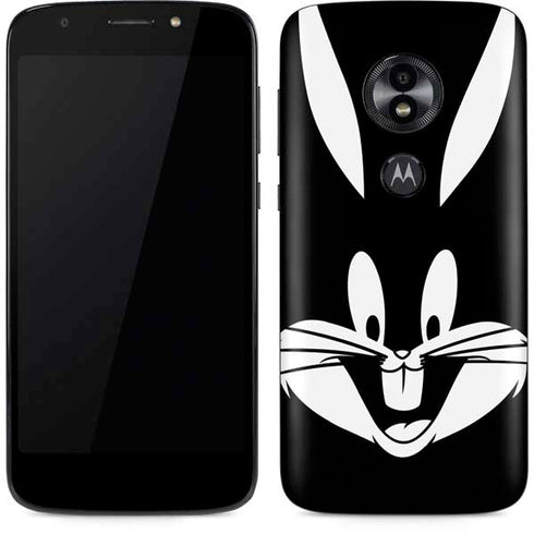 Looney Tunes Bugs Bunny Plain Black and White Moto E5 Play Skin