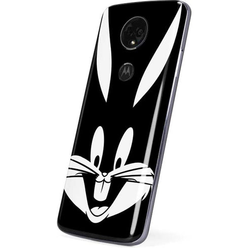 Looney Tunes Bugs Bunny Plain Black and White Moto E5 Plus Skin