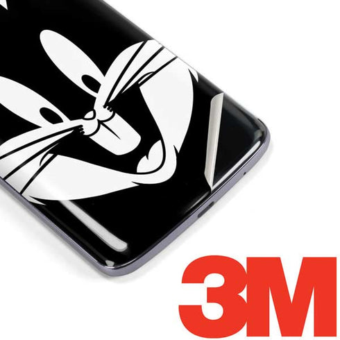Looney Tunes Bugs Bunny Plain Black and White Moto E5 Plus Skin