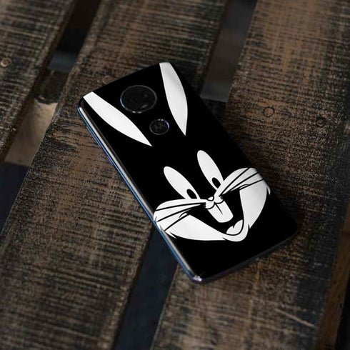 Looney Tunes Bugs Bunny Plain Black and White Moto E5 Plus Skin